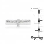 White Ceramic Sterling Silver Cubic Zirconia Ring